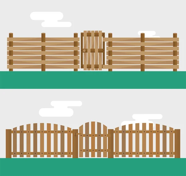 Ahşap çit arka plan üzerinde izole — Stok Vektör