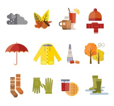 Sonbahar giysileri öğe koleksiyonu