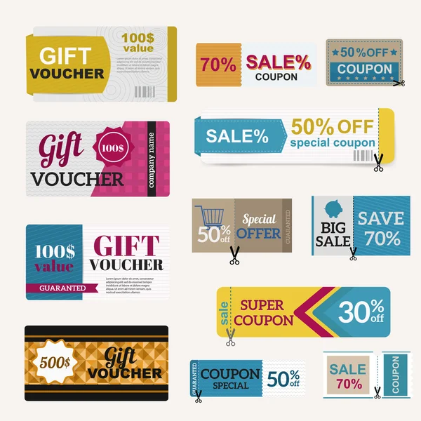 Gift voucher template collection — Stock Vector