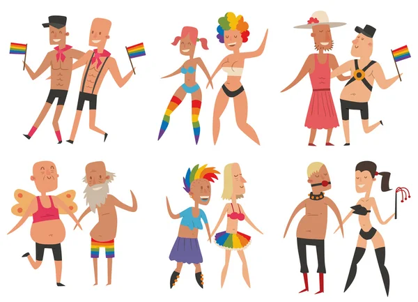 Homosexuales gays y lesbianas personas — Vector de stock