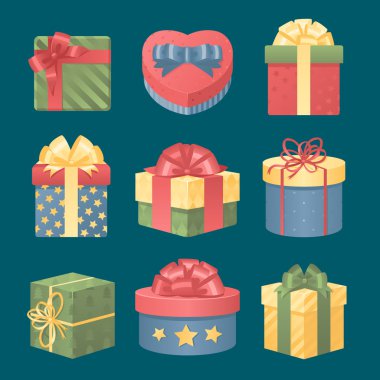 Renkli 3d kutu hediye