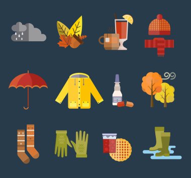 Sonbahar giysileri öğe koleksiyonu