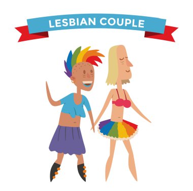 Homosexual gays and lesbian people clipart