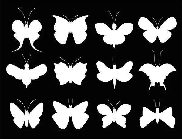 Ploché styl barevné motýly — Stockový vektor