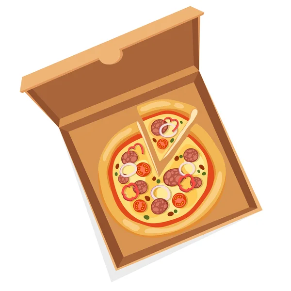 Pizza box leveransservice — Stock vektor