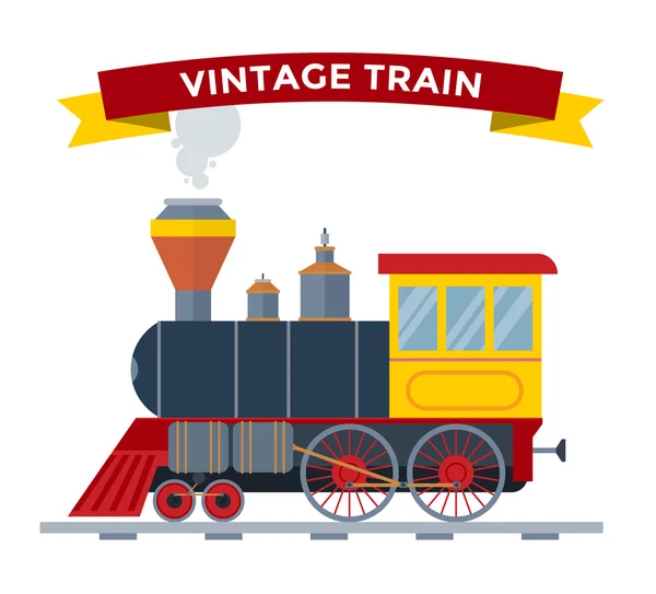 Velho vintage trem de transporte retro — Vetor de Stock