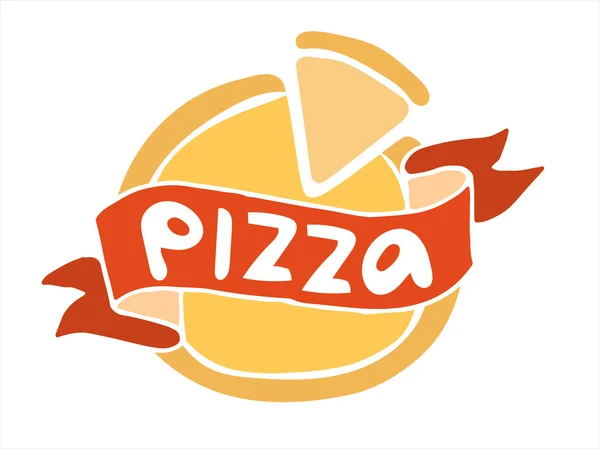 Plantilla de logotipo de icono plano de pizza — Vector de stock