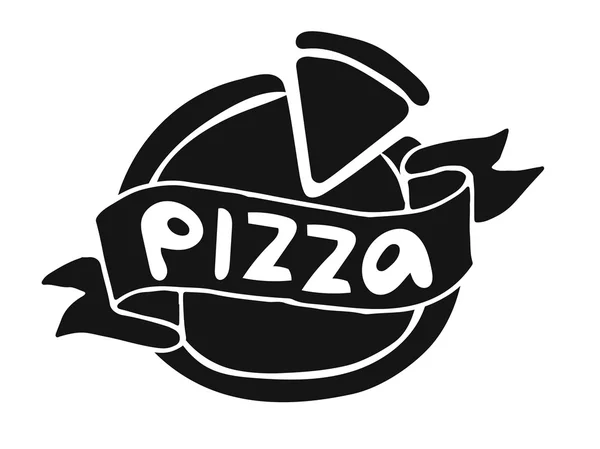 Modèle de logo icône plate pizza — Image vectorielle