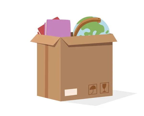 Mover cajas de servicio ilustración vectorial completa — Vector de stock