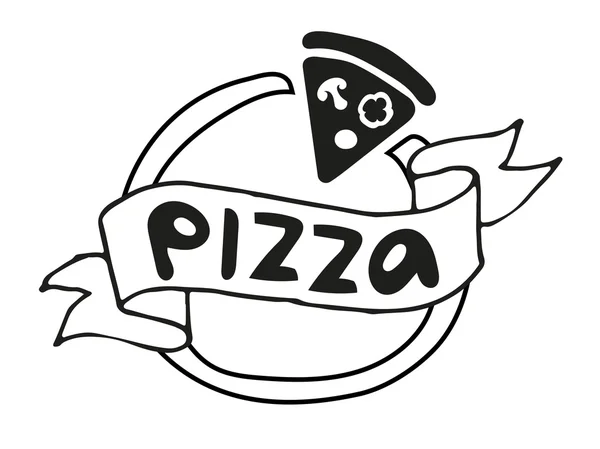피자 플랫 아이콘 로고 템플릿 — 스톡 벡터