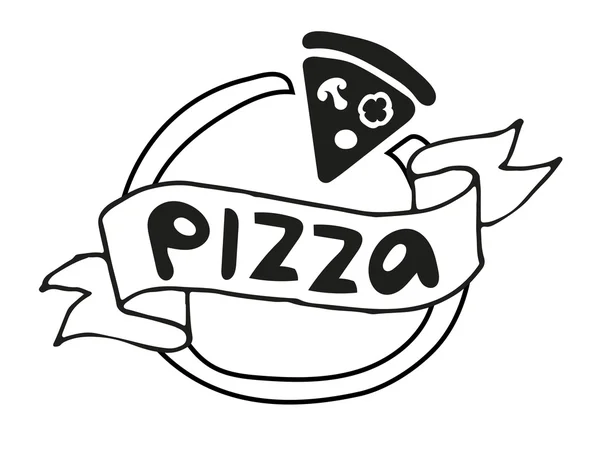 Modèle de logo icône plate pizza — Image vectorielle