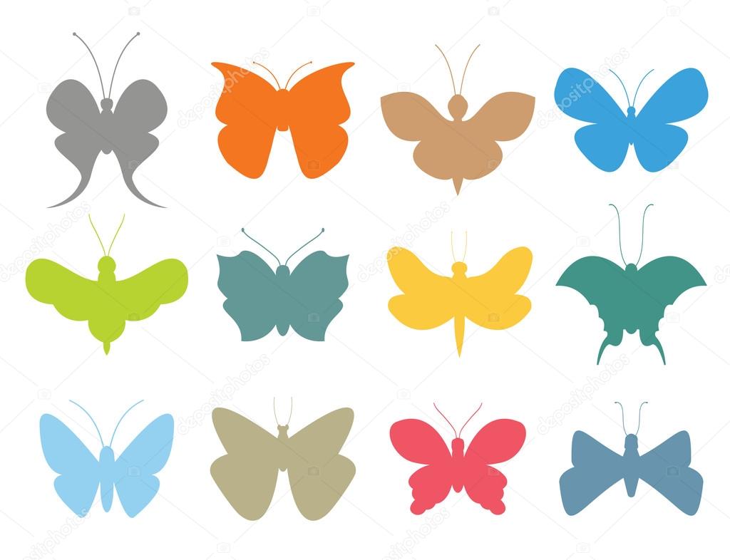 Colorful butterflies flat style
