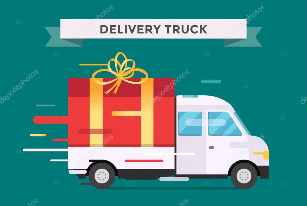 Delivery vector transport truck van