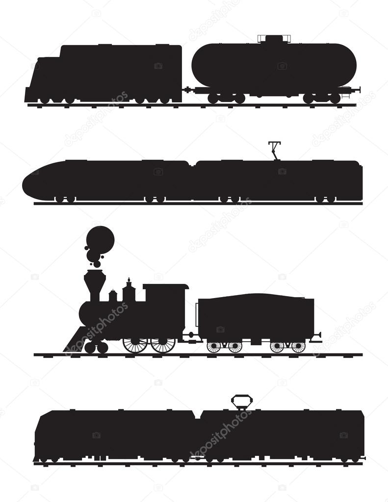 Modern, vintage trains