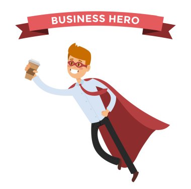 Süper kahraman iş adamı eylem vektör