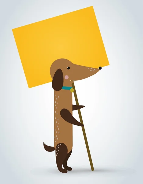 Hund Tierhalter streiken saubere Tellerplatte — Stockvektor