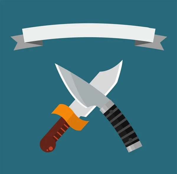 Knifes weapon collection — Stock Vector