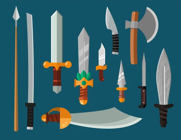 Collection d'armes Knifes — Image vectorielle