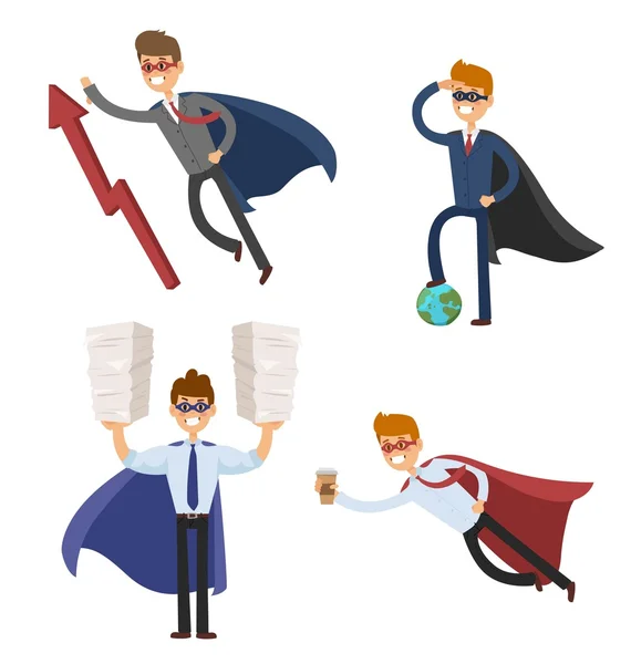 Superheroes business men — Stock Vector