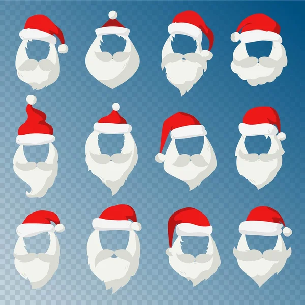 Porträt Weihnachtsmann Gesichtsmaske Silhouette — Stockvektor