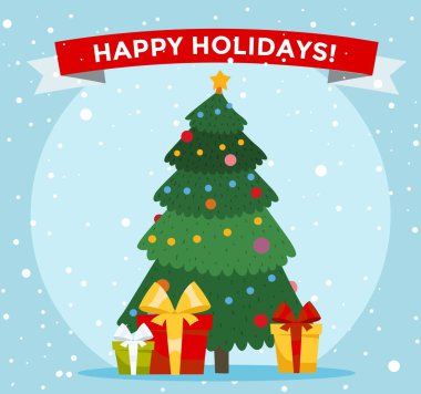 Noel ağacı karikatür