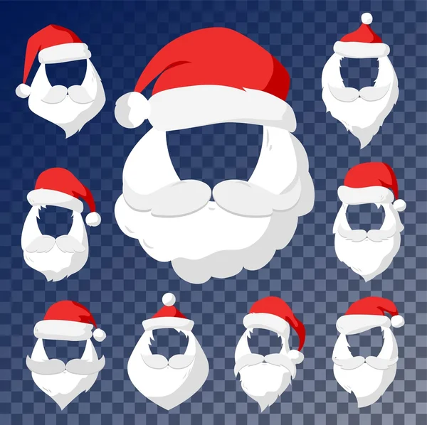 Retrato Santa Claus silueta máscara de corte facial — Vector de stock