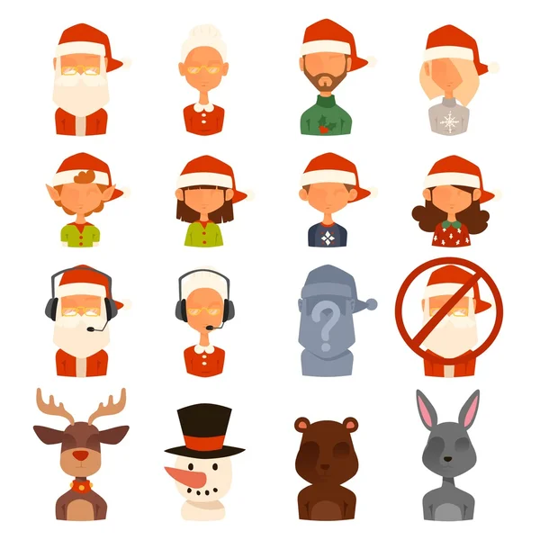 Santa Claus esposa de la familia, hijos — Vector de stock