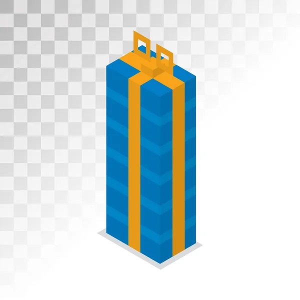 Πολύχρωμο 3d δώρο boxe με φιόγκο και κορδέλα — Διανυσματικό Αρχείο
