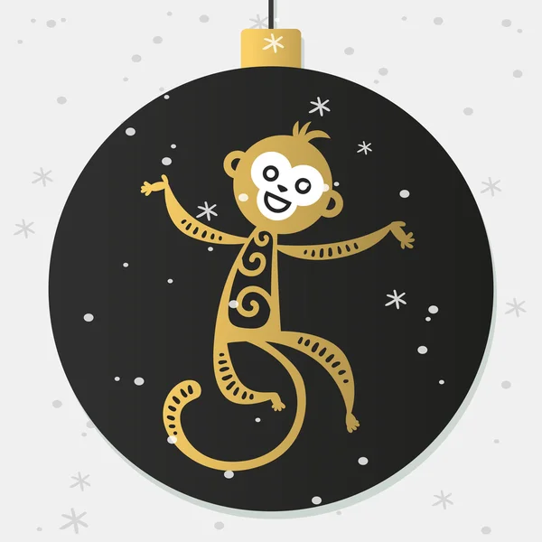 Chinese New Year monkey decoration ball icon — 스톡 벡터