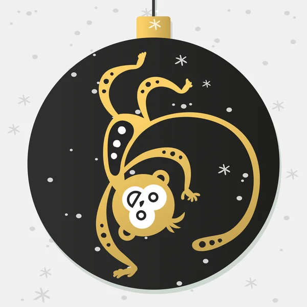 Chinese New Year monkey decoration ball icon — Stok Vektör