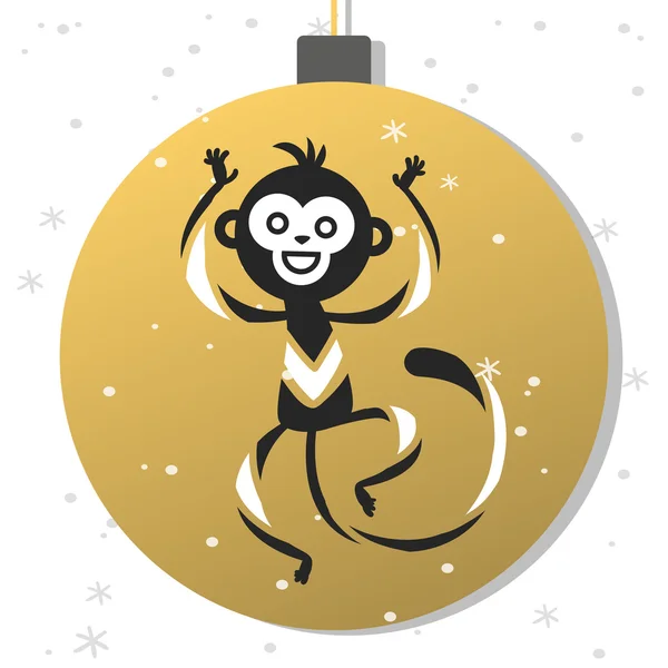 Nouvel An chinois icône de balle de décoration de singe — Image vectorielle