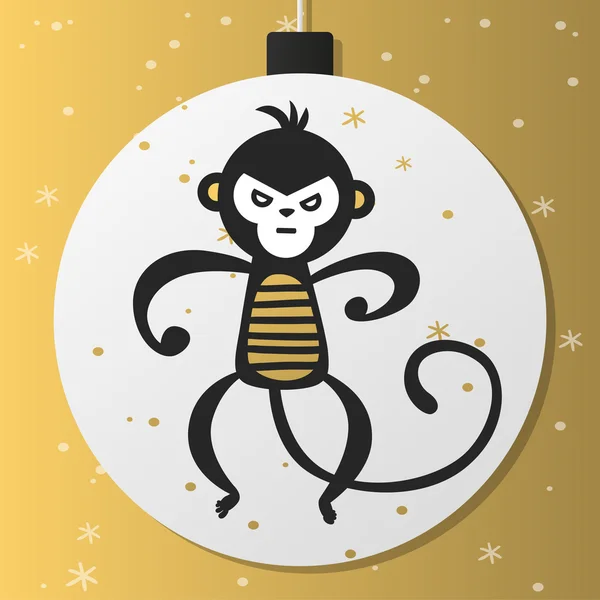 Chinese New Year monkey decoration ball icon — Stockvector