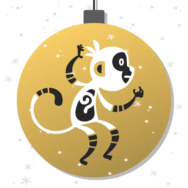 Chinese New Year monkey decoration ball icon — 스톡 벡터