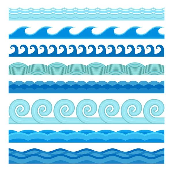 Waves seamless pattern blue color — 스톡 벡터