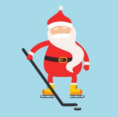 Cartoon Santa winter sport