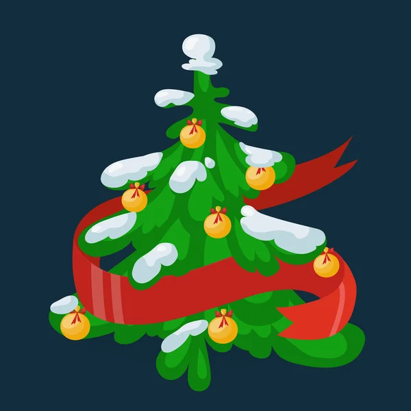 Weihnachtsbaum flach — Stockvektor