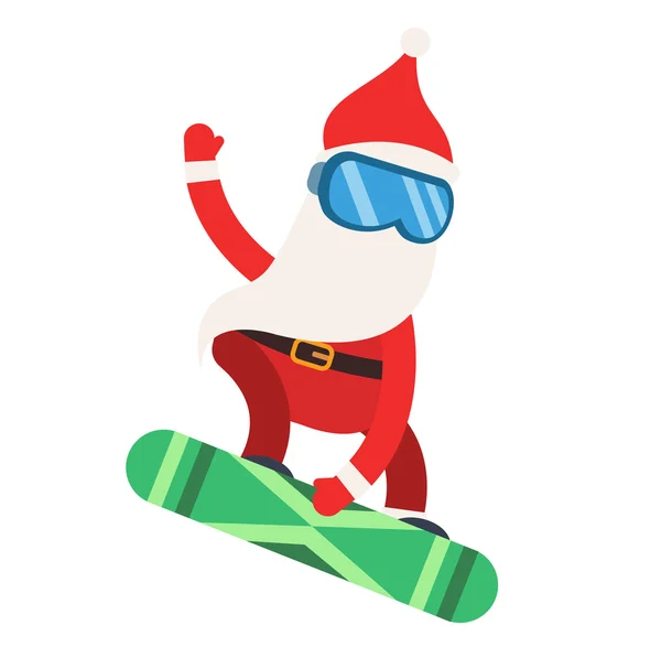 Aşırı Santa snowboard kış spor illüstrasyon karikatür — Stok Vektör