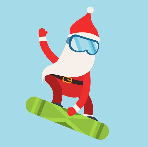 Cartoon extreme Santa snowboarder — Stock Vector