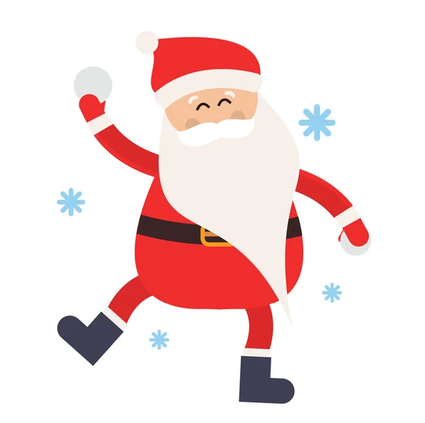 Cartoon Santa Schneebälle Spiel — Stockvektor