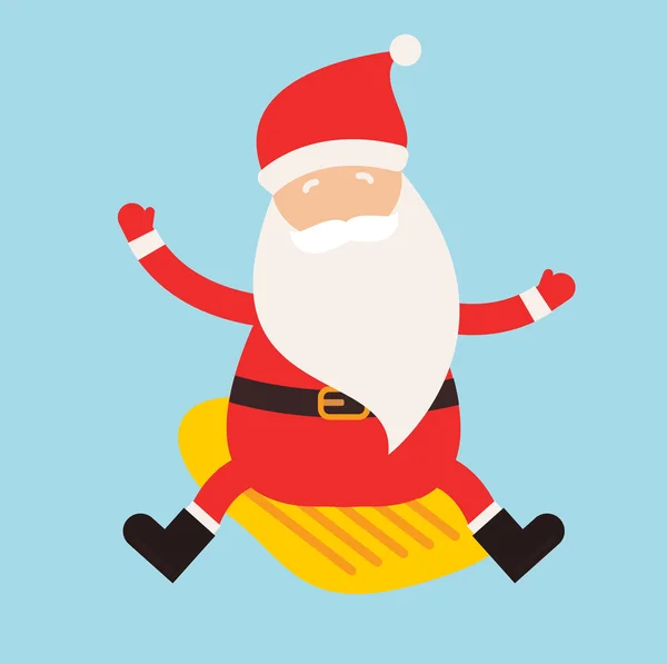 Cartoon extremer Weihnachtsmann Wintersport — Stockvektor