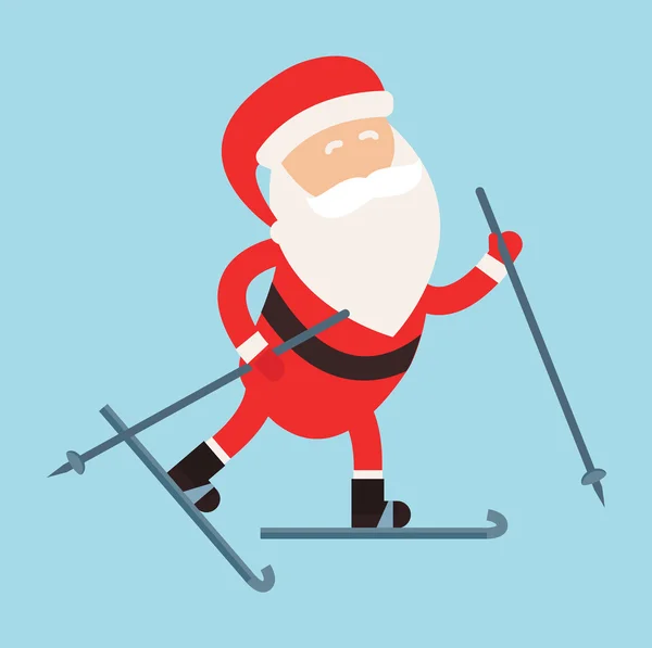 Cartoon Santa winter sport illustration