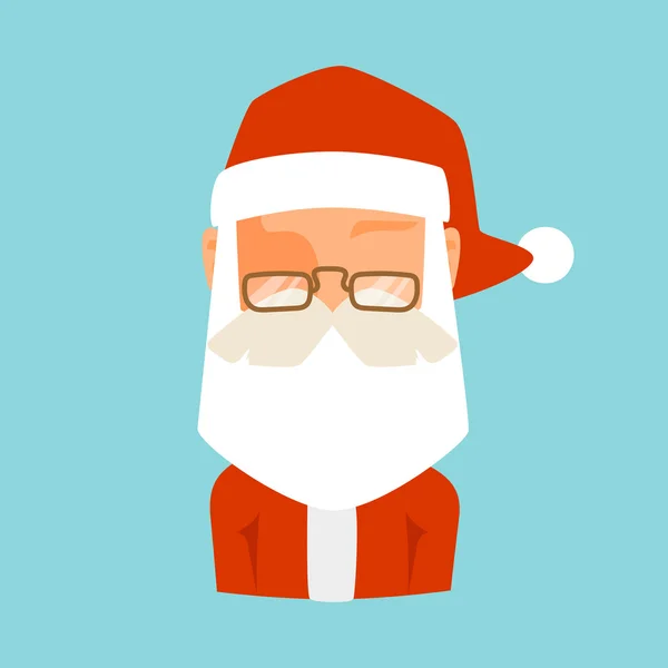 Babbo Natale icona piatta avatar vettoriale illustrazione — Vettoriale Stock
