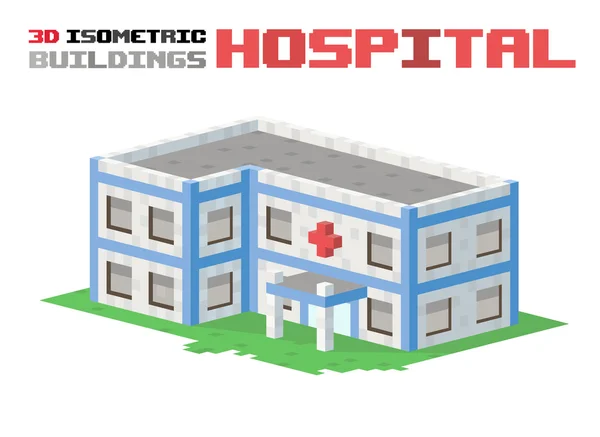 Hastane inşa vektör illüstrasyonu — Stok Vektör