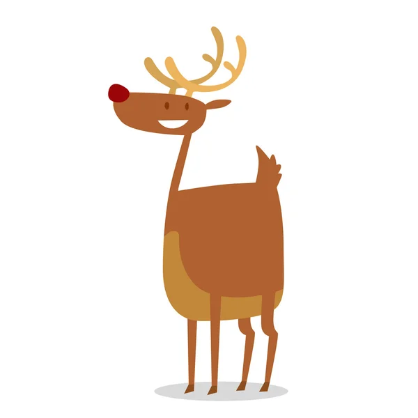 Happy cartoon Christmas Reindeer — Stockvector