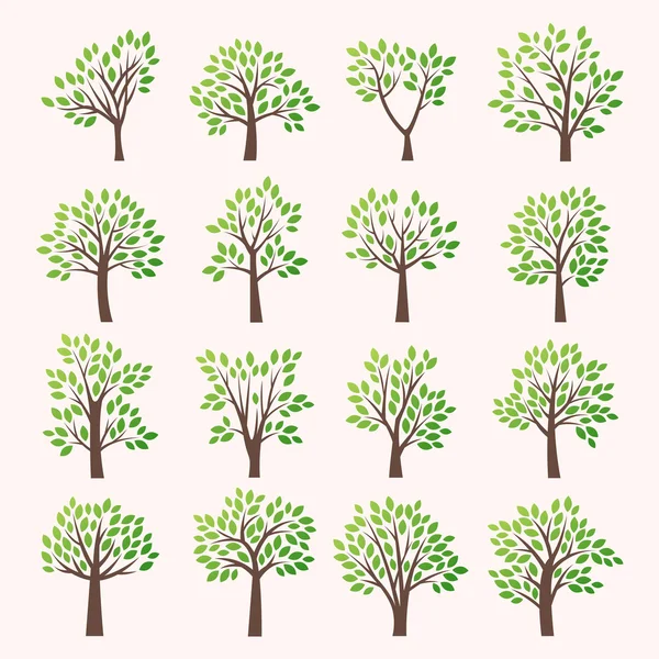 Stilisierte Vektorbaumsammlung — Stockvektor