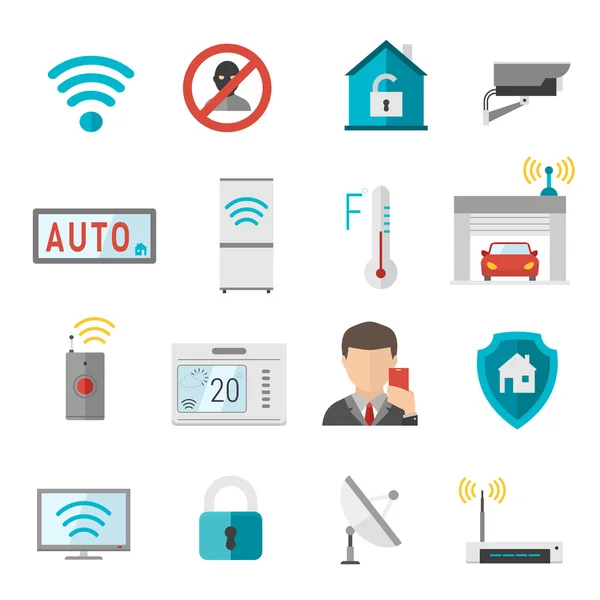 Remote home control system Smart House vector illustration — Stock Vector