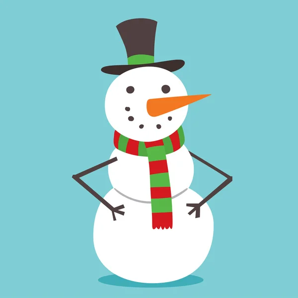 Vector muñeco de nieve icono avatar plano — Vector de stock