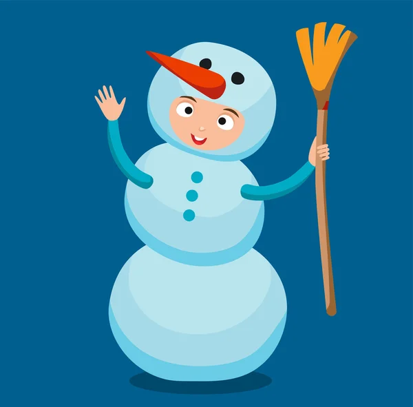 Vector muñeco de nieve icono avatar plano — Archivo Imágenes Vectoriales