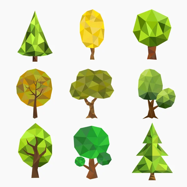 Colección de árbol vectorial estilizado — Vector de stock