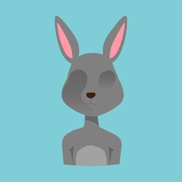 Tarjeta de Pascua con conejo vector caricatura silueta cara avatar — Vector de stock